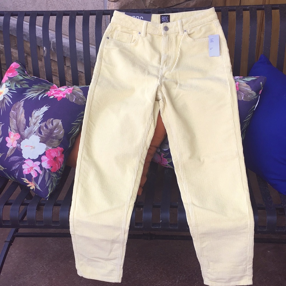 Urban outfitters wide corduroy yellow pants.